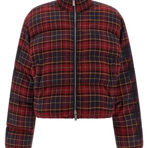 'Check Flan Arrow Spray' down jacket