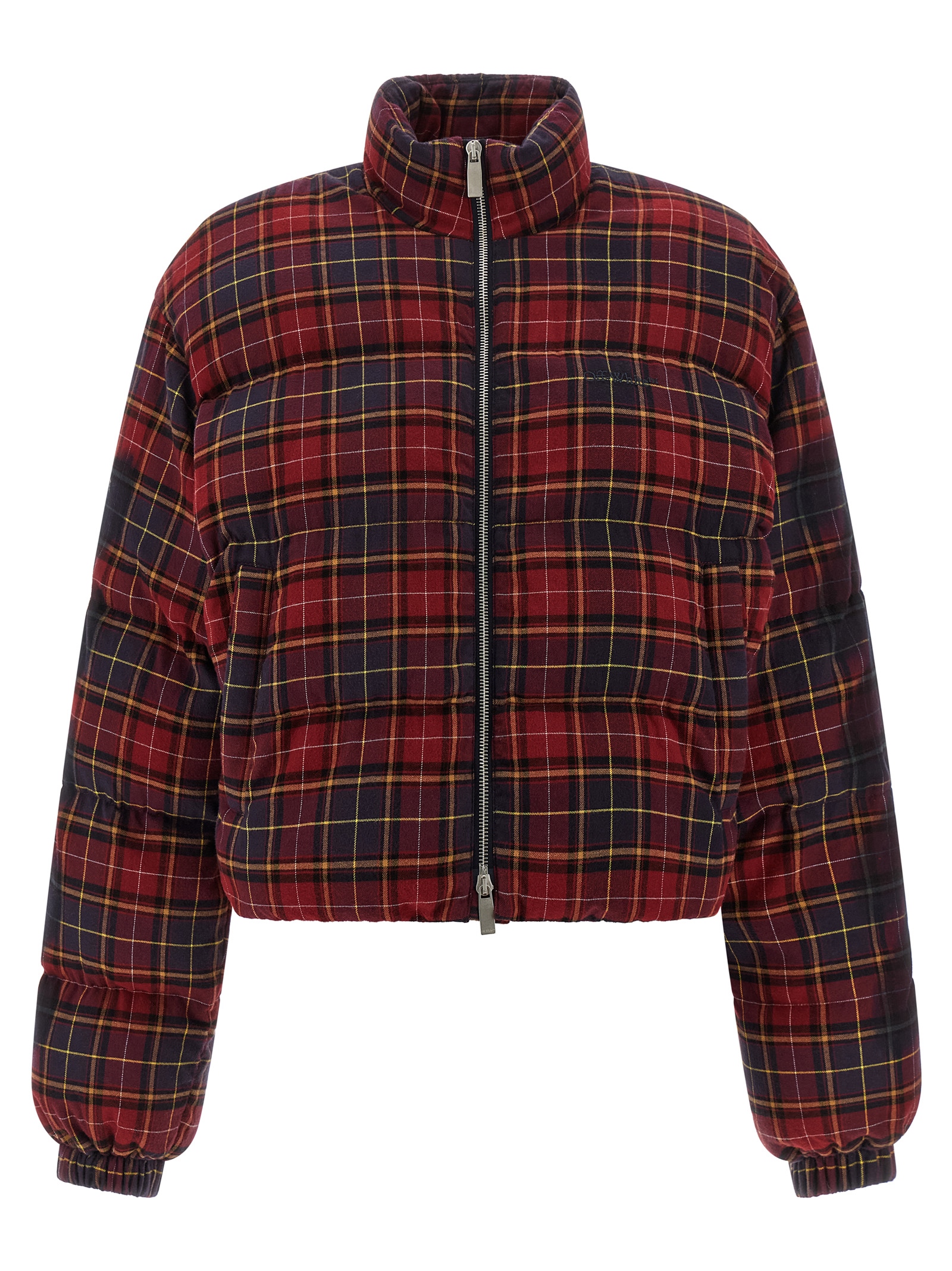 'Check Flan Arrow Spray' down jacket