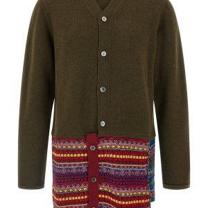 Jacquard insert cardigan