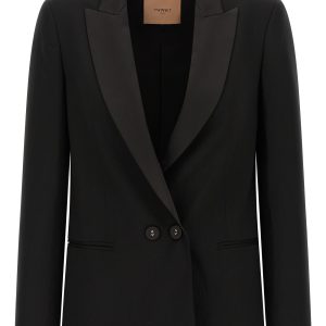Satin lapel blazer