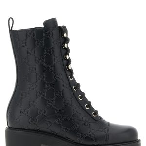 GG leather ankle boots