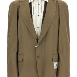 'Mix Layered Wool Gabardine' blazer