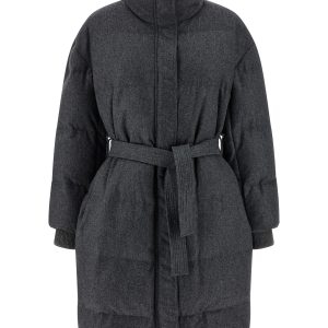 Shearling neck down jacket