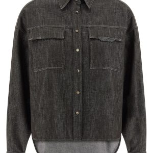 Lamé denim shirt