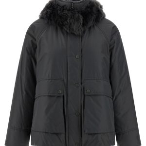 Cashmere neck down jacket