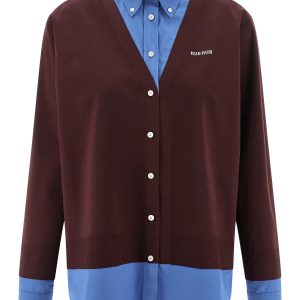 Poplin and cashmere shirt