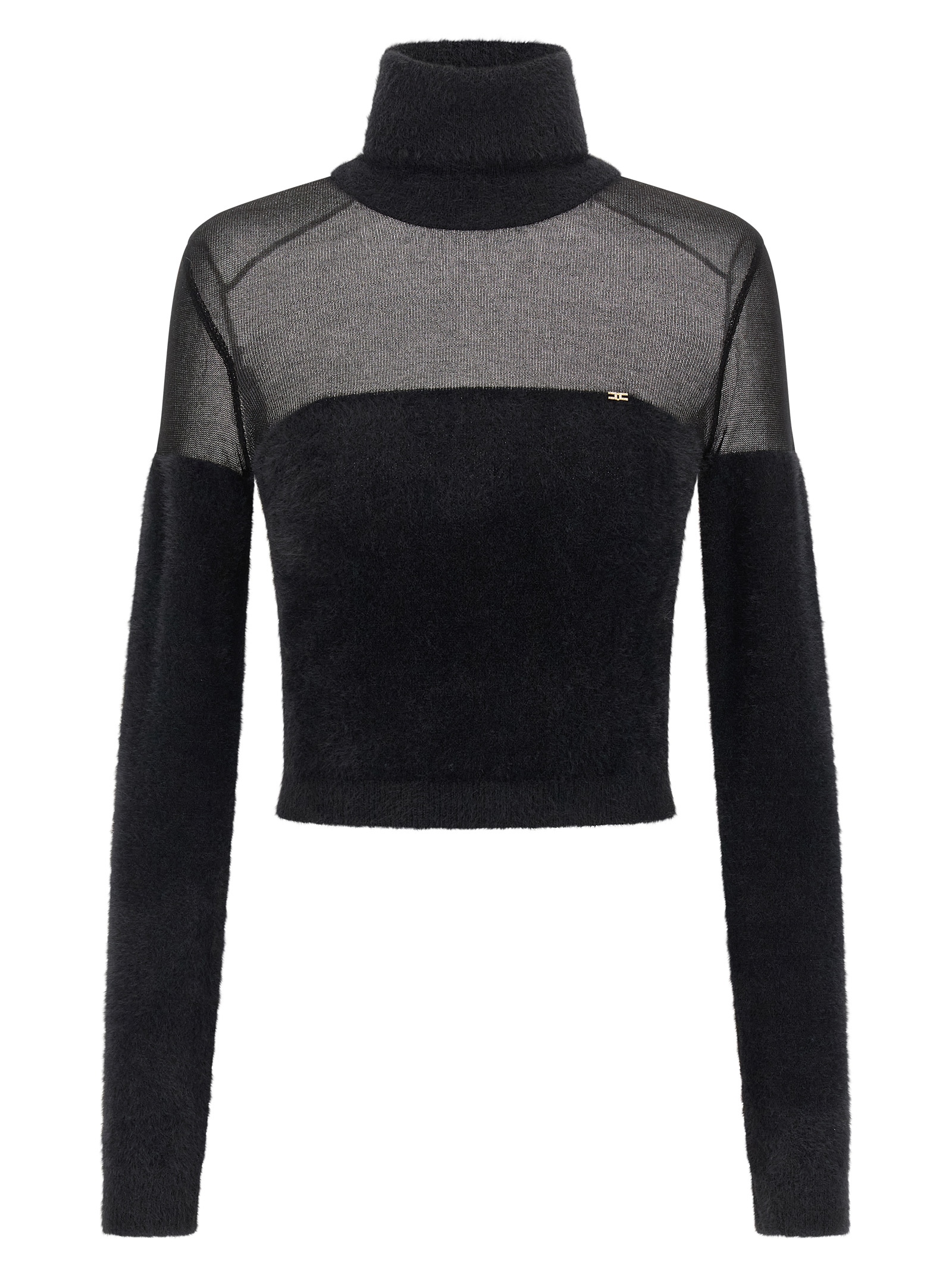 Brushed insert turtleneck sweater