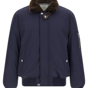 Water repellent nylon bomber jacket