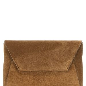 Monile suede clutch bag