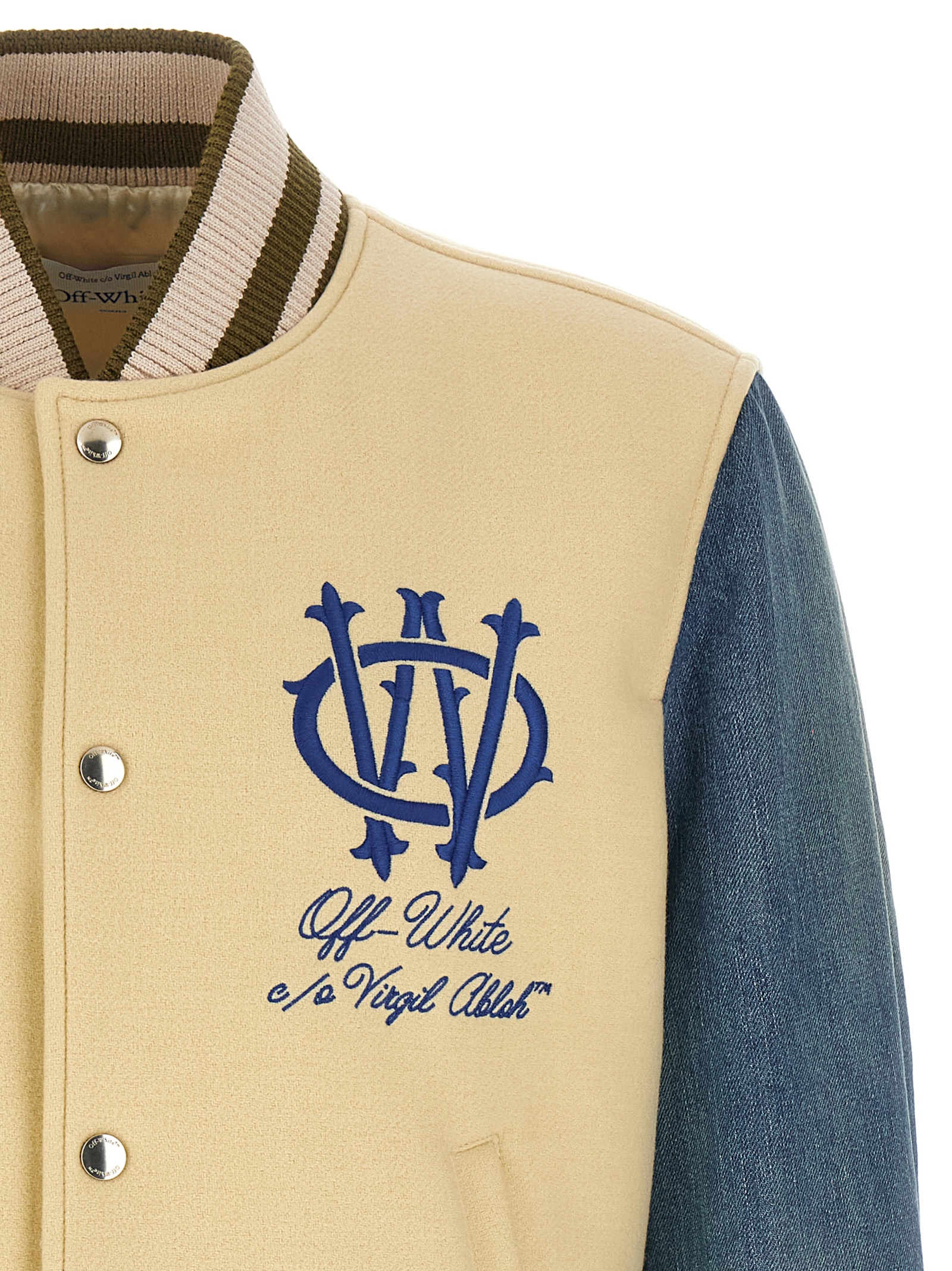 'Gothic Wool Denim Varsity' bomber jacket - immagine 3