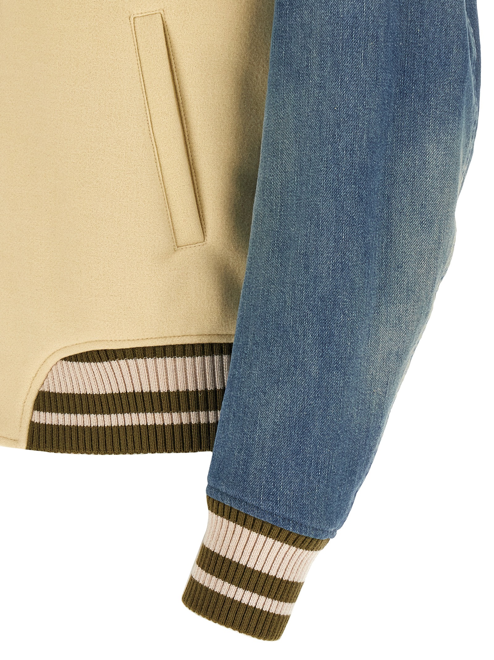 'Gothic Wool Denim Varsity' bomber jacket - immagine 4