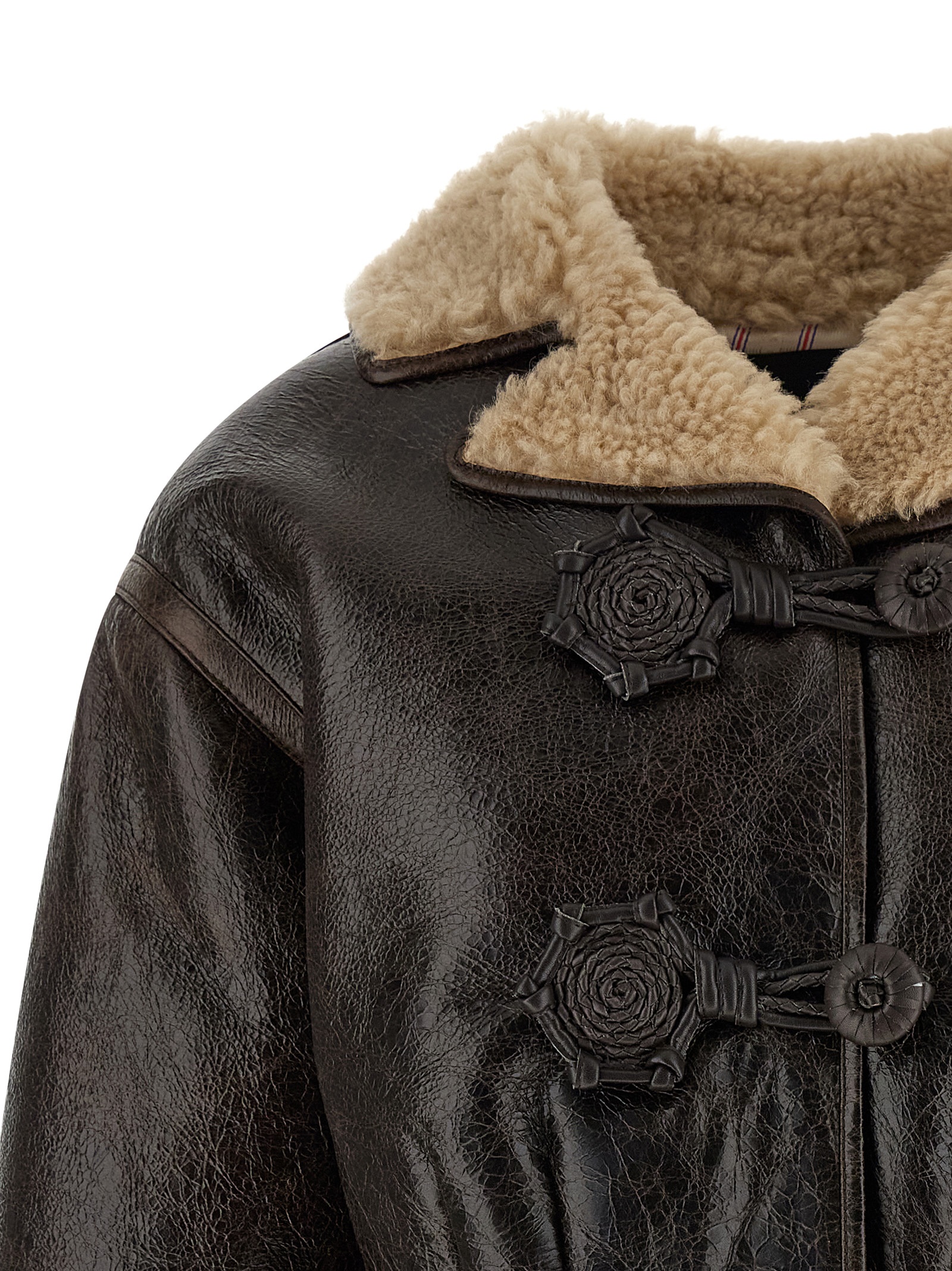 Wool insert sheepskin jacket - immagine 3