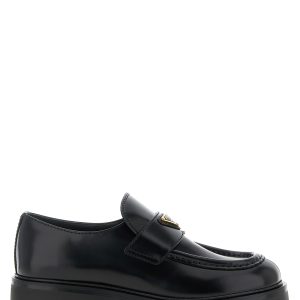Brushed leather loafers