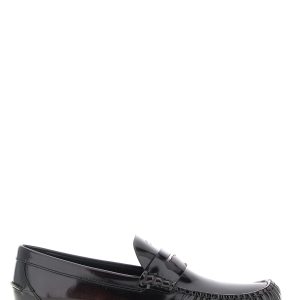 Brushed leather loafers