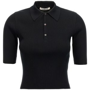 Ribbed polo shirt