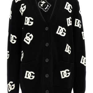 Jacquard logo cardigan
