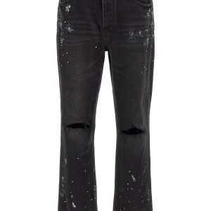 'P011 Knee Slit Paint' jeans