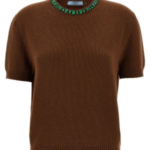 Crystal crew neck sweater