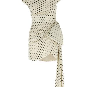 'Polka Dot Satin Tie Side Mini' dress