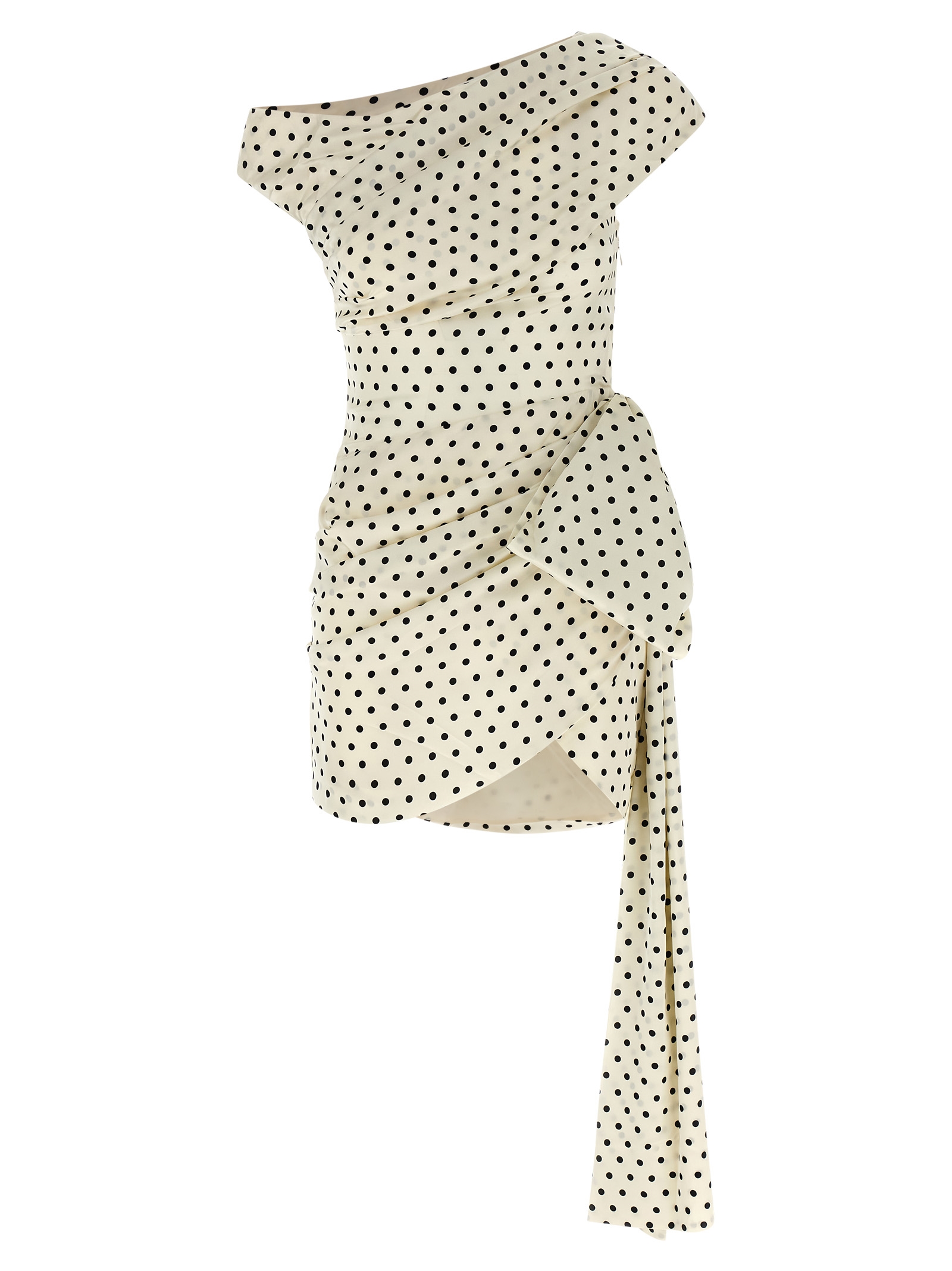 'Polka Dot Satin Tie Side Mini' dress