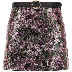 'Floral Sequin Mini' skirt