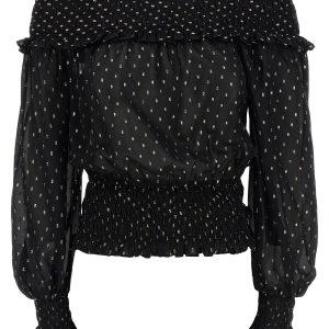 'Black And Gold Chiffon' top