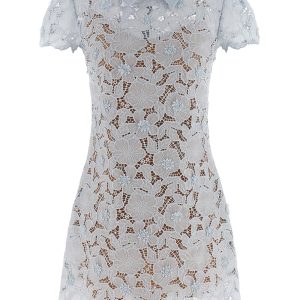 'Blue Guipure Lace Mini' dress
