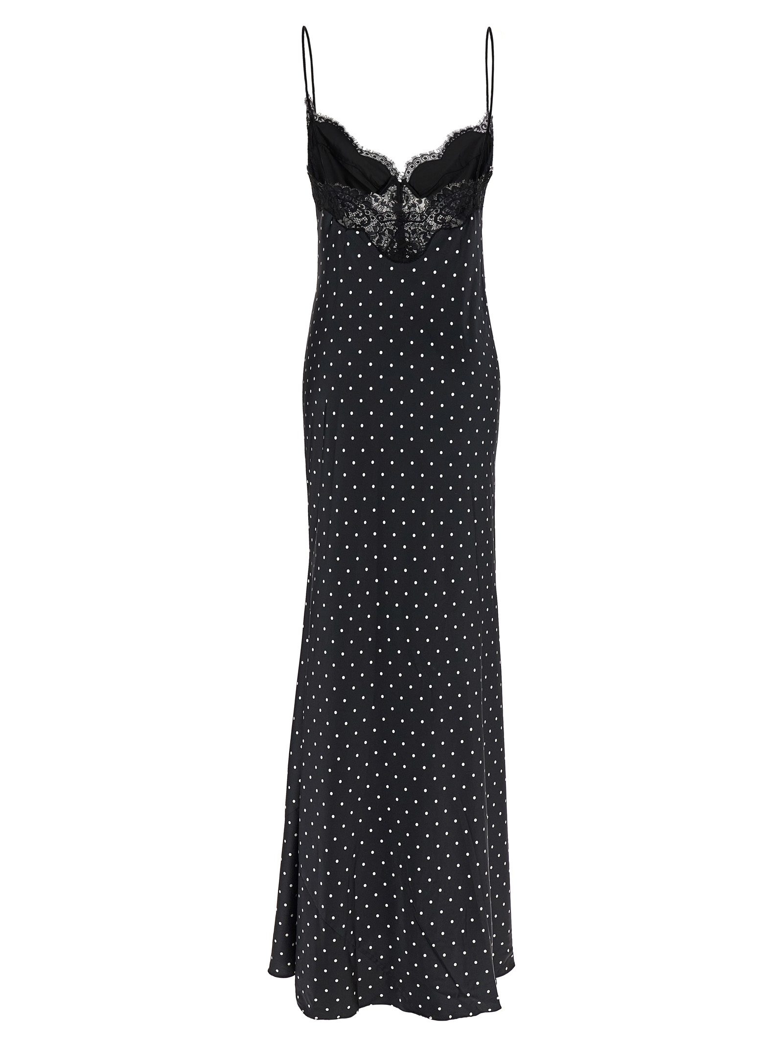 'Polka Dot Satin Lace Maxi' dress - immagine 2