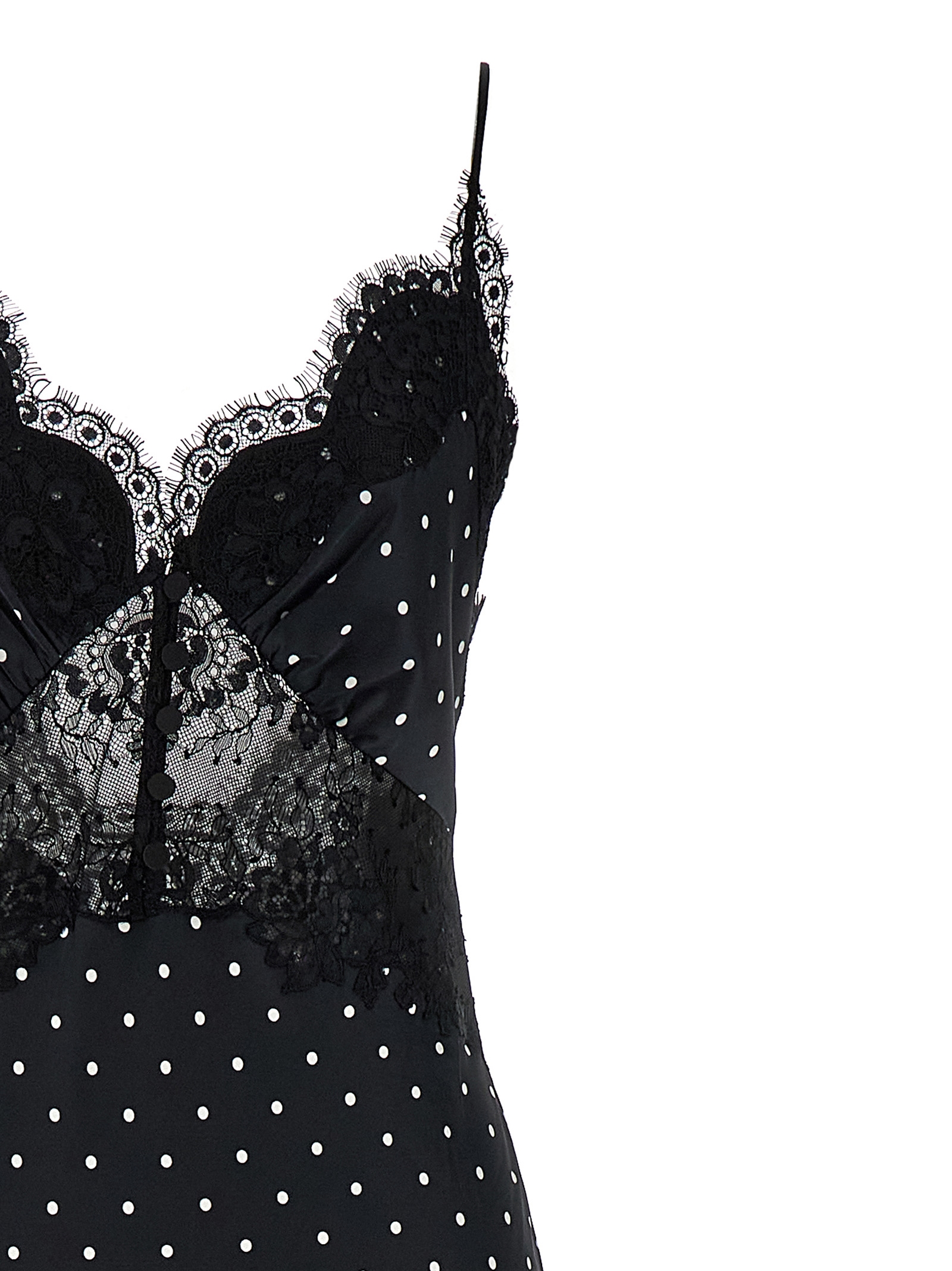 'Polka Dot Satin Lace Maxi' dress - immagine 3