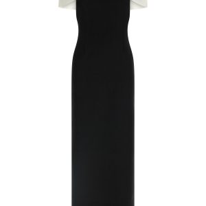 'Black Crêpe Flower Maxi' dress
