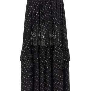 'Black And Gold Chiffon Lace Maxi' skirt