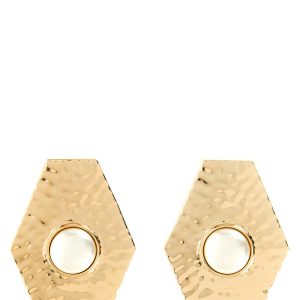 'Large Hammered Gold Pearl' earrings