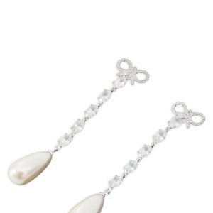 'Bow Pearl Droplet' earrings