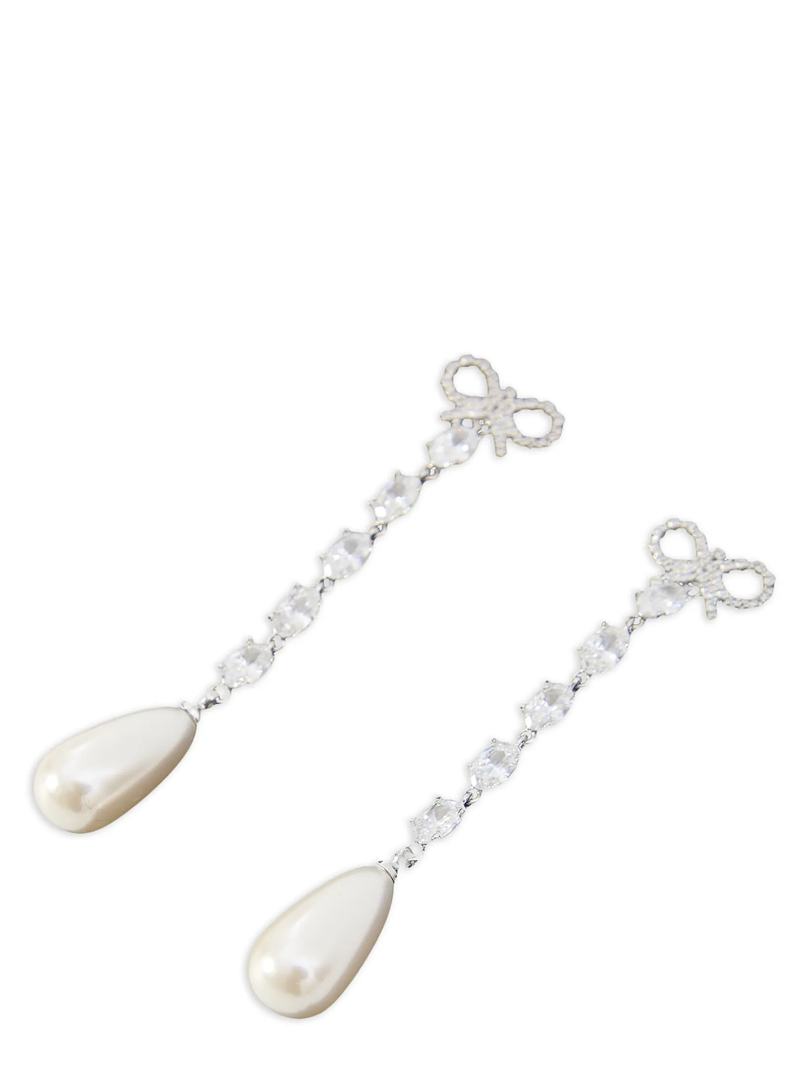 'Bow Pearl Droplet' earrings