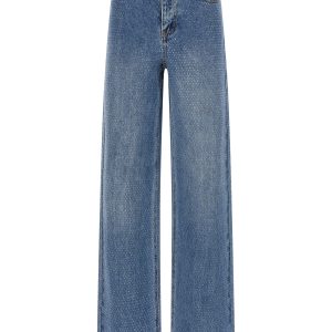 'Rhinestone Denim Straight Leg' jeans