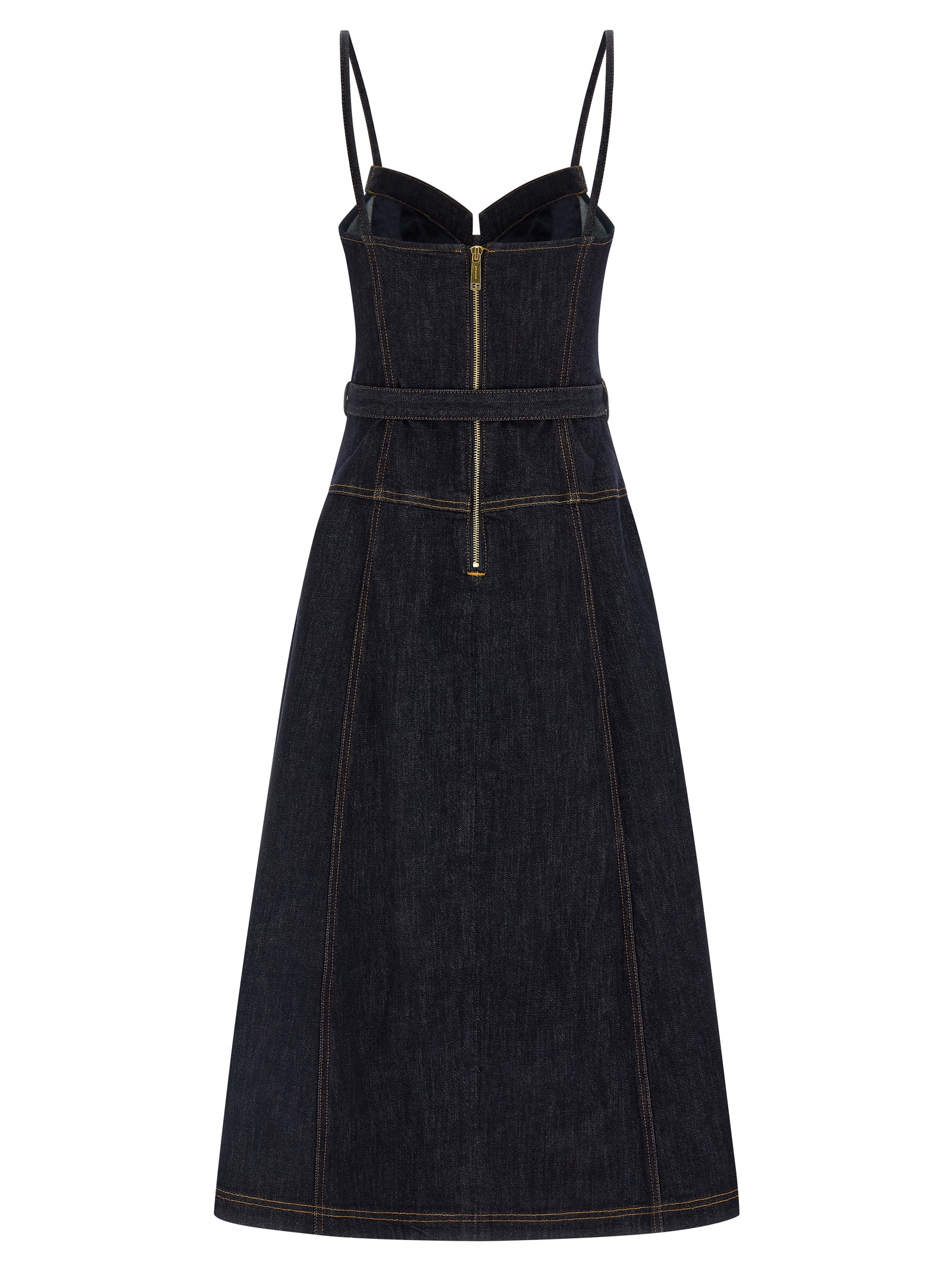 'Indigo Denim Flared Midi' dress - immagine 2