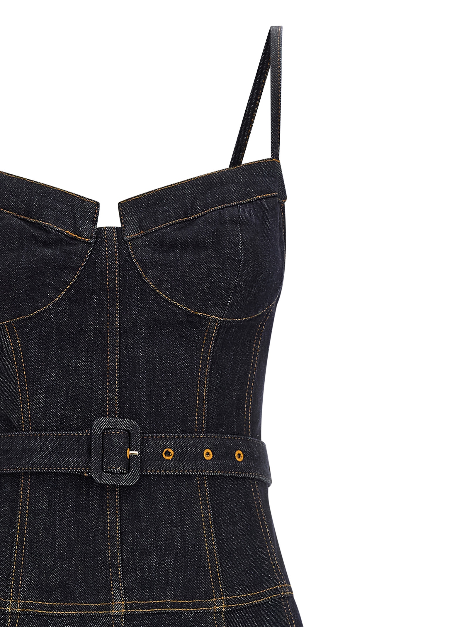 'Indigo Denim Flared Midi' dress - immagine 3