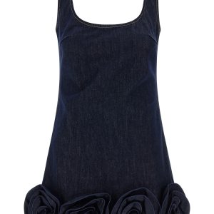 'Indigo Denim 3D Flower Mini' dress