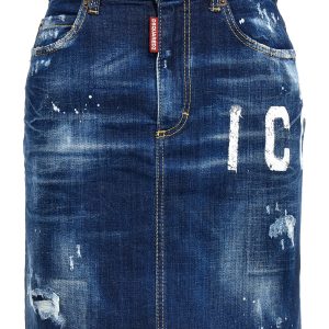 'Icon Spray' denim skirt