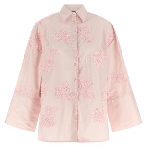 Floral embroidery shirt