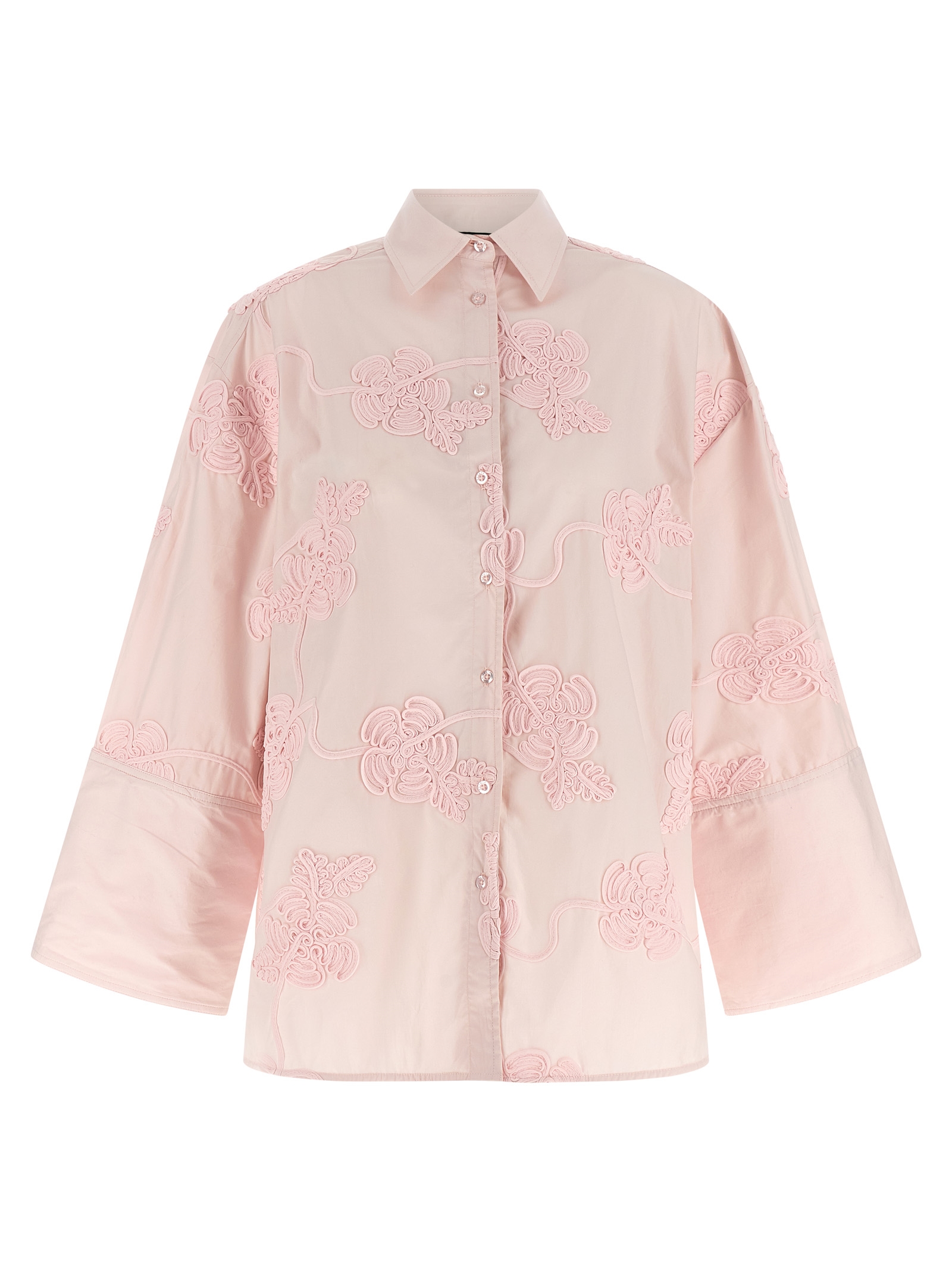 Floral embroidery shirt