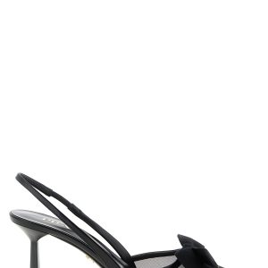 Mesh slingback with bow