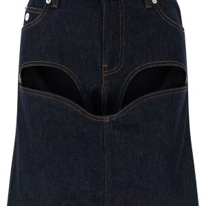 'Denim Mini Skirt With Cuts And Turn Up' skirt