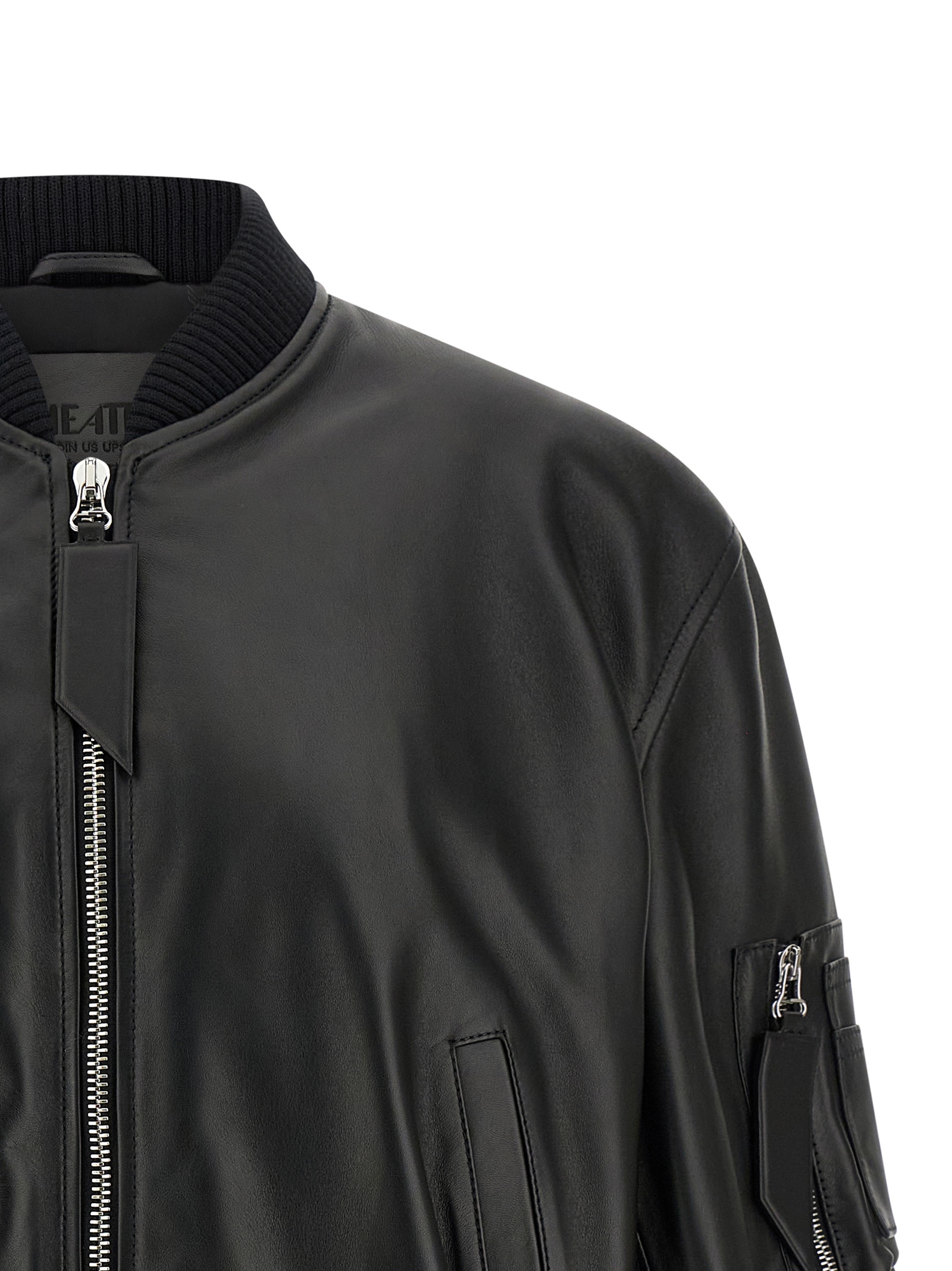 Leather bomber jacket - immagine 3