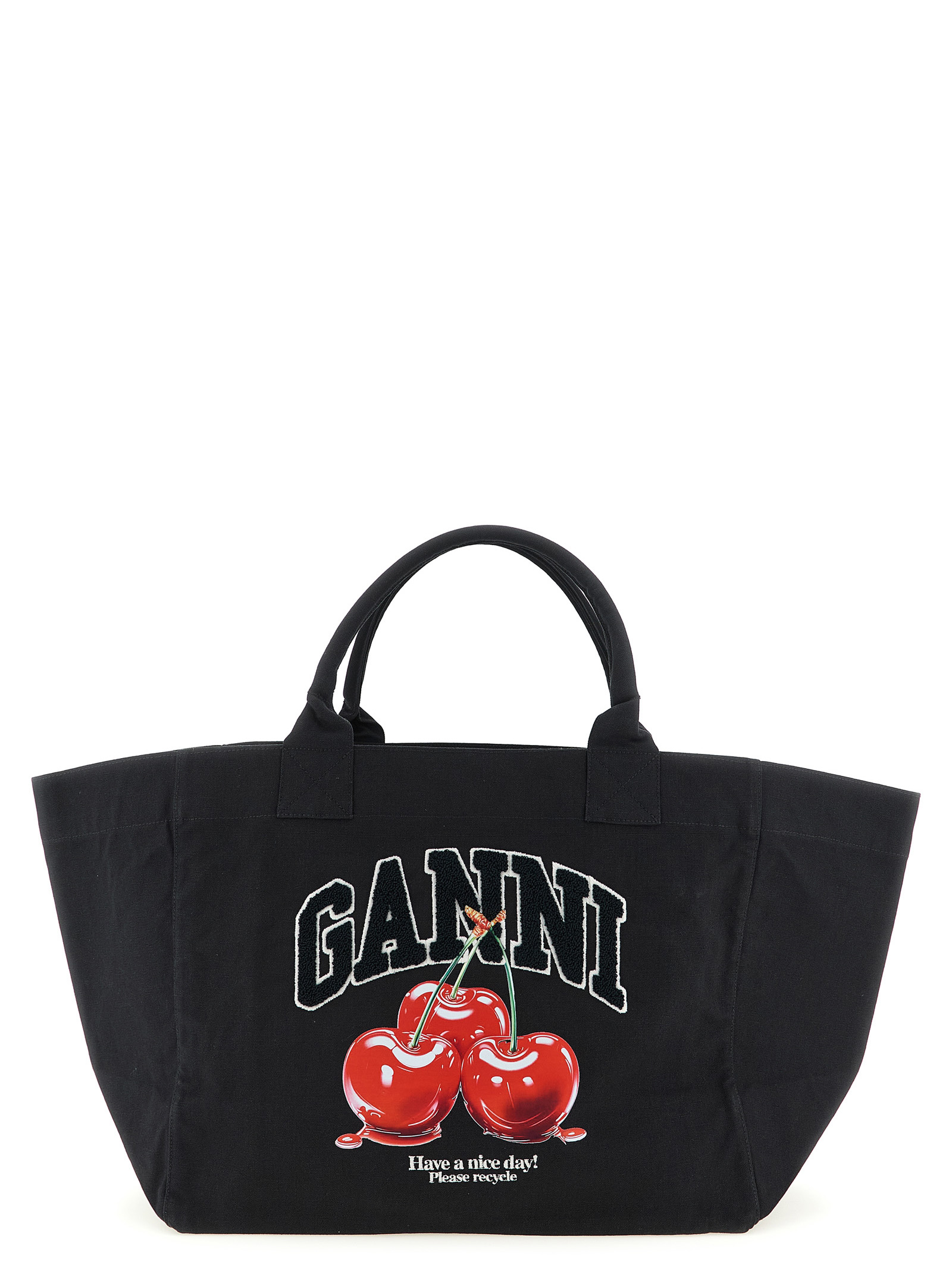'Black XXL Cherry Tote' shopping bag