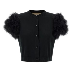 Valentino Garavani feathered knit cardigan