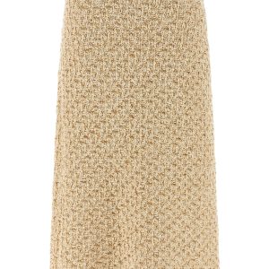 Denim-effect tweed skirt