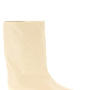 Craquelé leather ankle boots