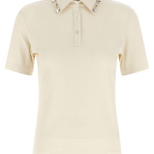 Crystal collar polo shirt