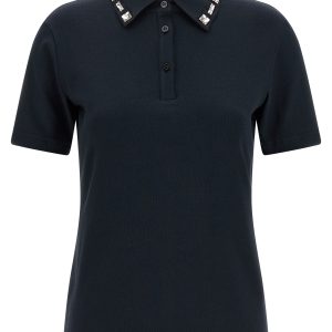 Crystal collar polo shirt